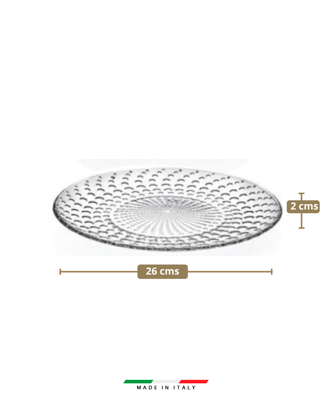 𝗚𝗔𝗟𝗔𝗦𝗦𝗜𝗔 - 𝘁𝗲𝗻𝗱𝗶𝗱𝗼 𝟮𝟲 𝗰𝗺 | RCR - Cristaleria Italiana | Plato Tendido 26 cm