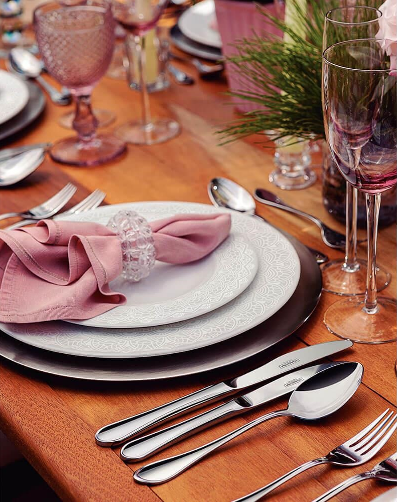 ALICIA | Porcelana Tramontina | 18 Platos - 6 Personas