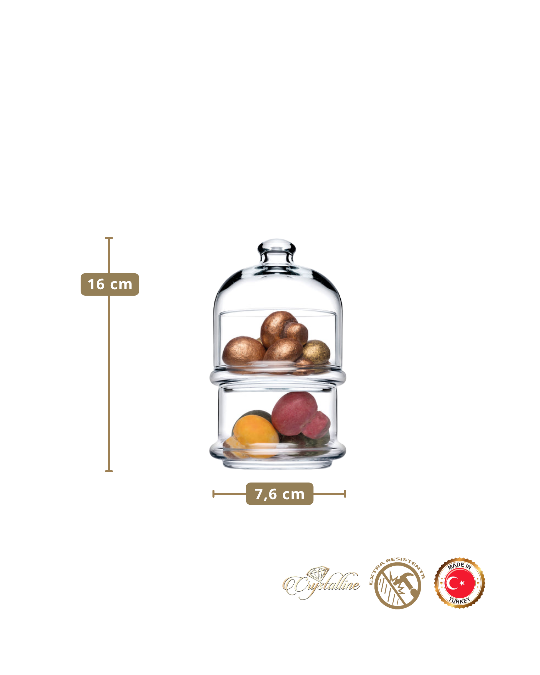 𝗠𝗜𝗡𝗜 𝗗𝗢𝗠𝗢 - 𝟮 𝗡𝗶𝘃𝗲𝗹𝗲𝘀 | Paşabahçe - Turquía | Bombonera apilable de 2 niveles
