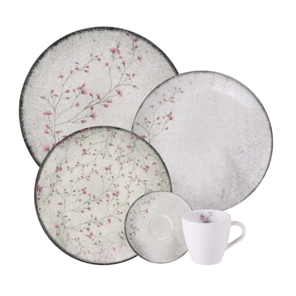 FLORALIS | Porcelana Tramontina | 20 Piezas - 4 Personas