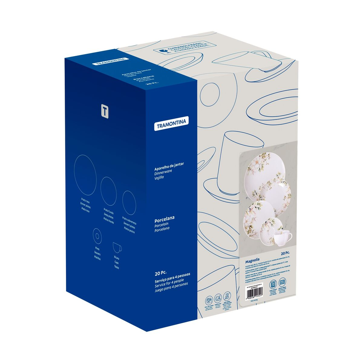 MAGNOLIA | Porcelana Tramontina | 20 Piezas - 4 Personas