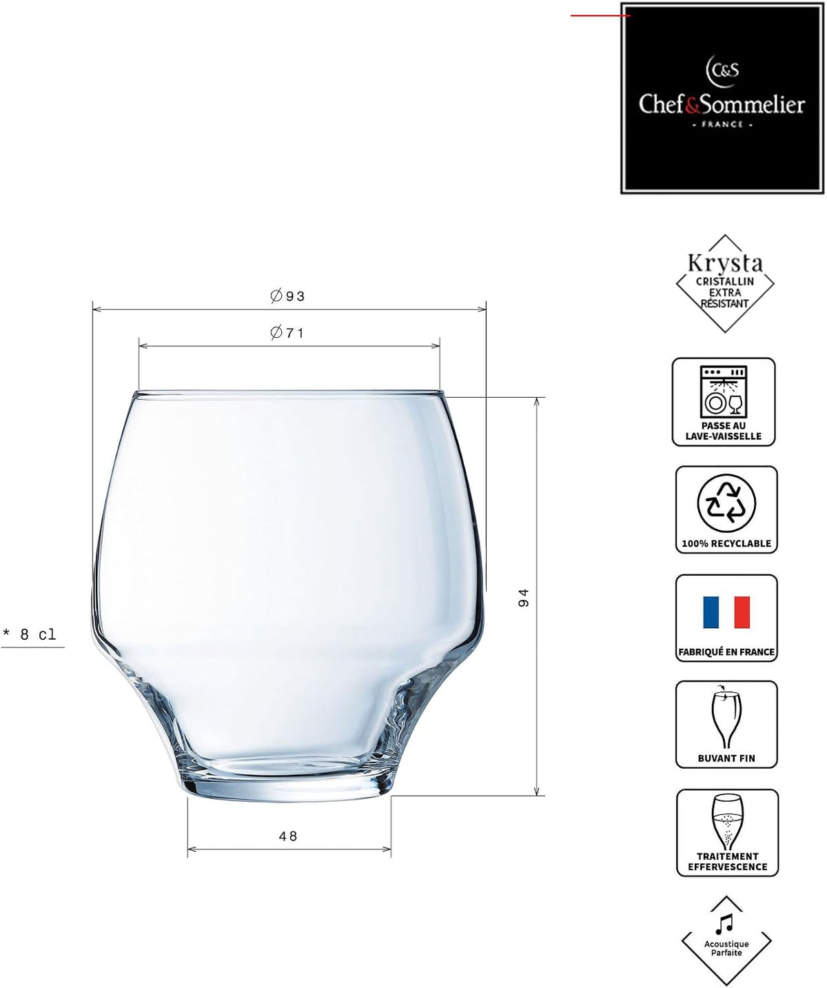 𝗢𝗣𝗘𝗡 𝗨𝗣 - 𝗖𝗢𝗠𝗕𝗢 𝟭𝟮 𝗩𝗔𝗦𝗢𝗦 | Chef & Sommelier | 6 Vasos cortos 38 cl + 6 vasos largos 35 cl