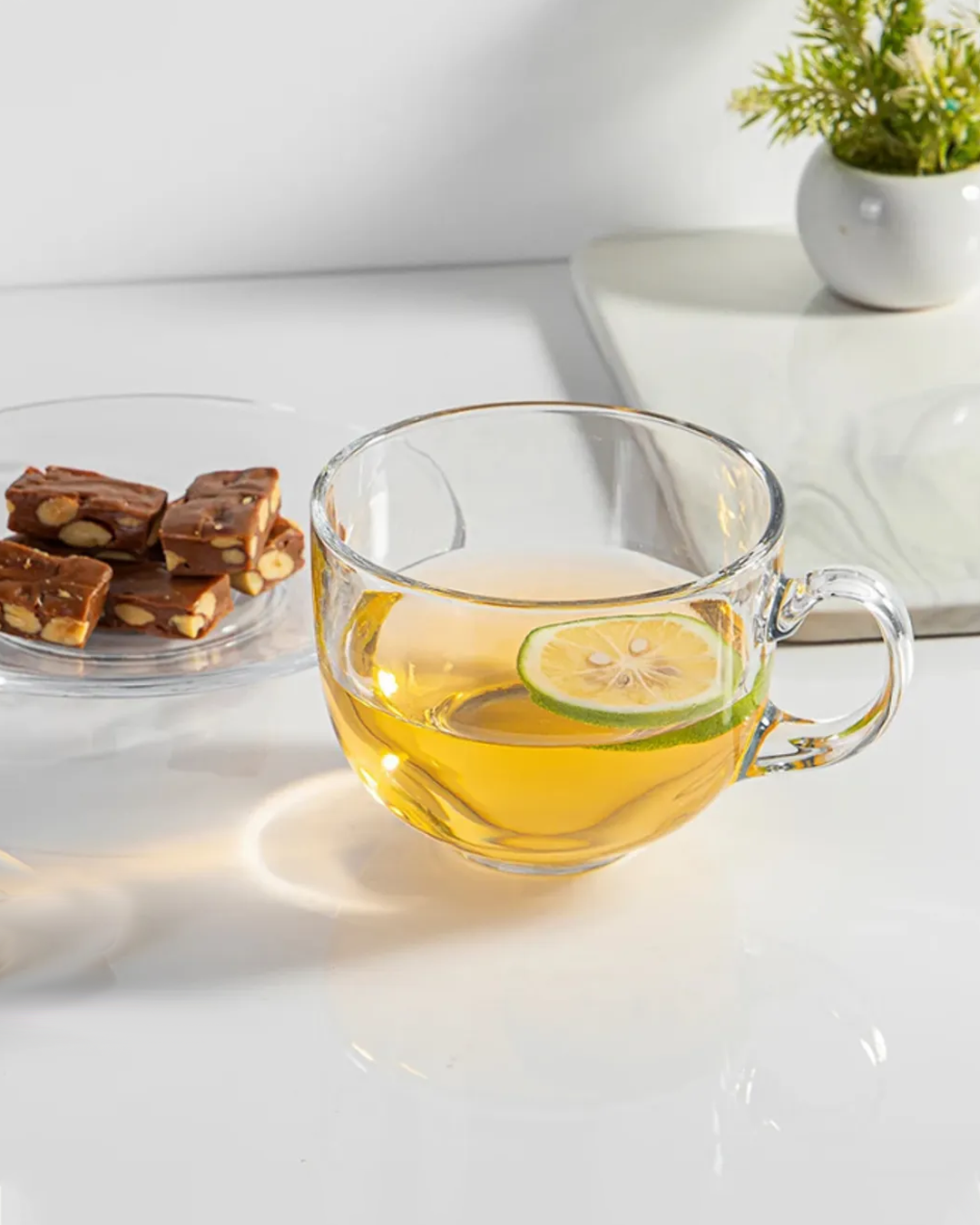 BIG STAR 420 ML | Tazas Grandes con Platos - Glassware - Vidrio Templado