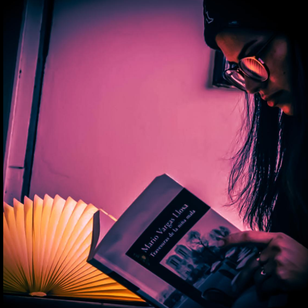 LAMPARA EN FORMA LIBRO. LAMPARA LED DE DISEÑO PORTATIL Y RECARGABLE.