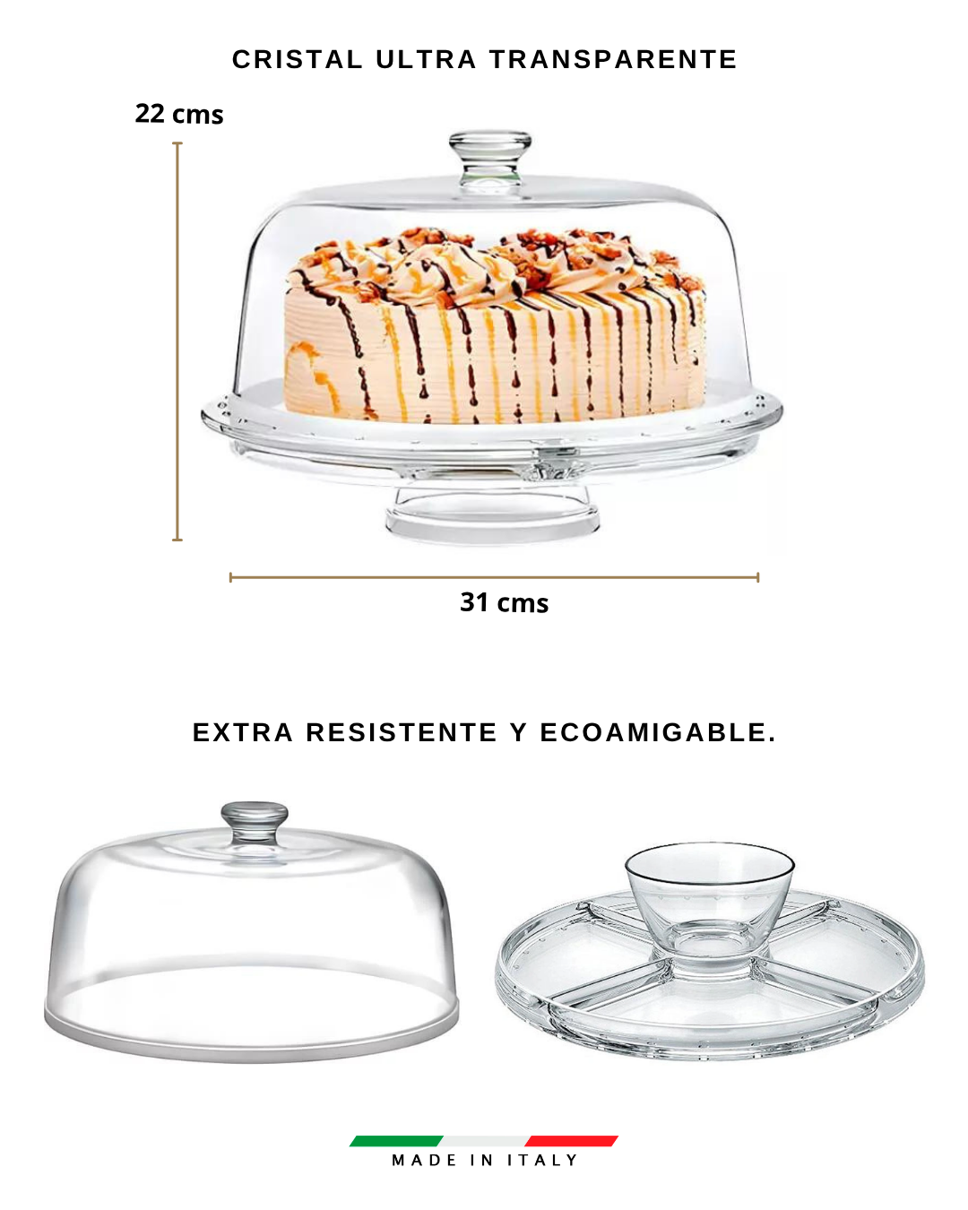 𝗣𝗔𝗧𝗜𝗦𝗦𝗘𝗥𝗜𝗘 𝗠𝗨𝗟𝗧𝗜𝗙𝗨𝗡𝗖𝗜𝗢𝗡 | Borgonovo - Italia | Portatortas Ponchera Plato Ronda. Todo en 1.