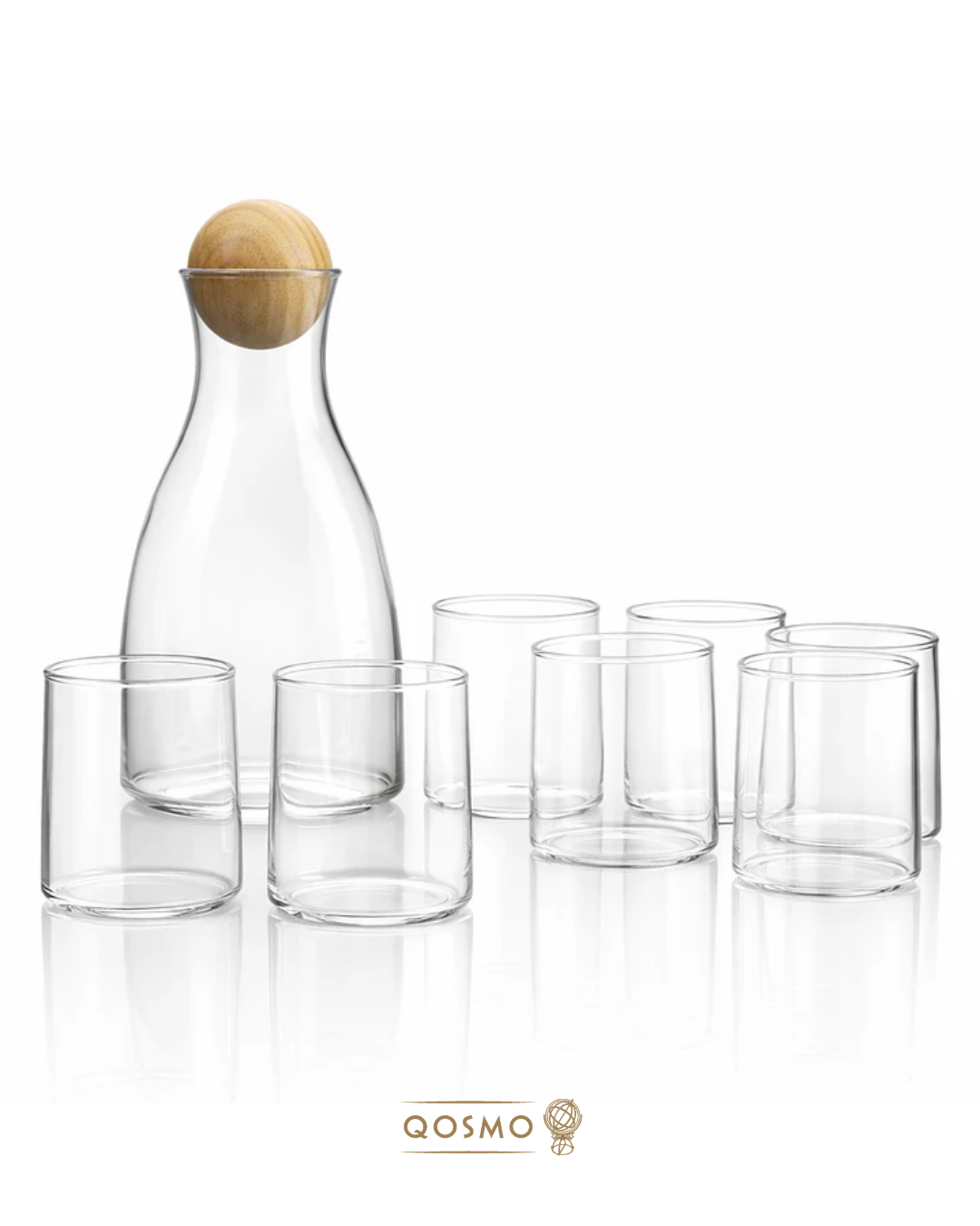 𝗗𝗘𝗟𝗜𝗙𝗥𝗘𝗦𝗛 𝟳 𝗣𝗜𝗘𝗭𝗔𝗦 | Set Refresquero: 1 Jarra 1.7 Lts. + 6 vasos 320 ml | Vidrio Borosilicato
