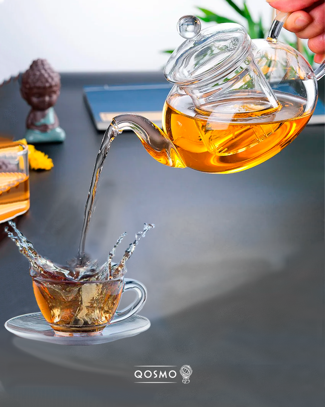 ZEN ST - Combo: 1 Tetera con infusor 1 Lt + 6 Tazas 240 ml + 6 platillos té