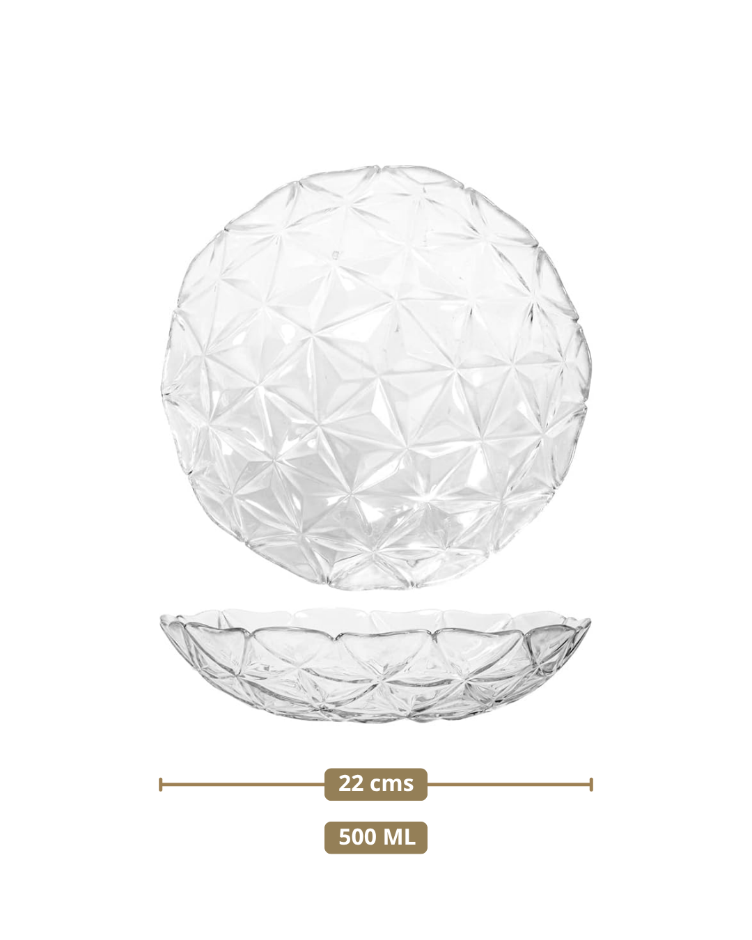 𝗘𝗦𝗧𝗥𝗘𝗟𝗟𝗔 - 𝗛𝗼𝗻𝗱𝗼 𝟱𝟱𝟬 𝗰𝗰 | Paşabahçe - Turquía | Plato Hondo de Vidrio 22 cm