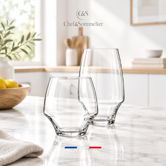 𝗢𝗣𝗘𝗡 𝗨𝗣 - 𝗖𝗢𝗠𝗕𝗢 𝟭𝟮 𝗩𝗔𝗦𝗢𝗦 | Chef & Sommelier | 6 Vasos cortos 38 cl + 6 vasos largos 35 cl