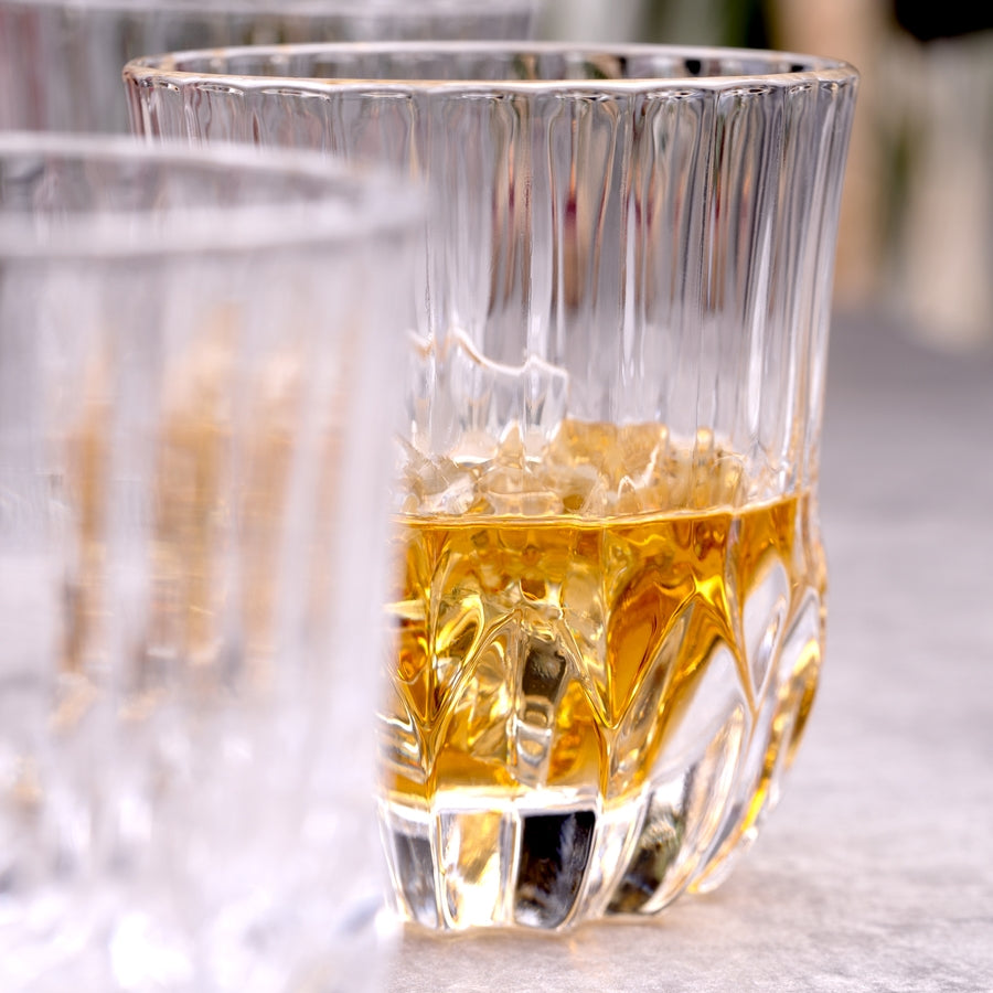 VASO WHISKERO DE CRISTAL TALLADO A MANO