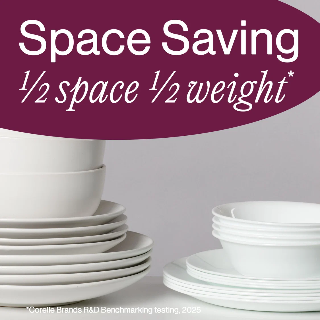 𝗙𝗥𝗢𝗦𝗧 𝗪𝗛𝗜𝗧𝗘 - 𝟭𝟮 𝗣𝗶𝗲𝘇𝗮𝘀 | Corelle - EE. UU. | Vajilla Vidrio Vitrelle 4 puestos - 12 platos