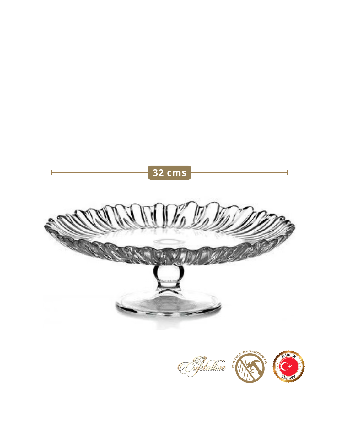 AURORA RD 32 cms - Pedestal Portatortas de vidrio