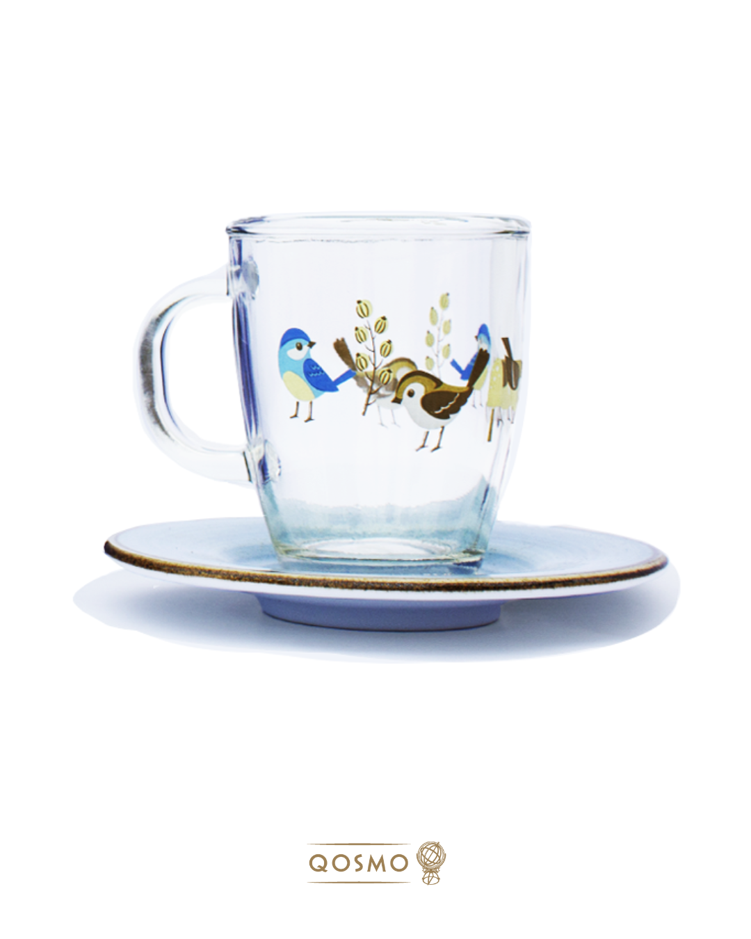 BLUEBIRD 350 ML | Set de 6 Tazas con Platos Artisan de Porcelana