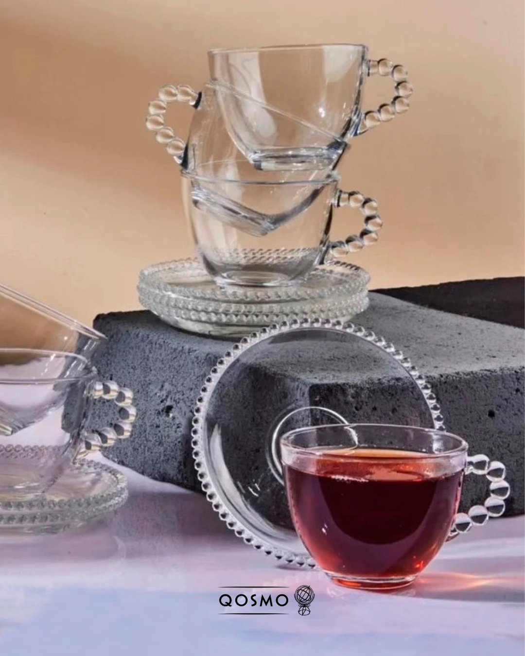 BUBLE 220 ml | Set de Tazas de Té con Platillos | Glassware