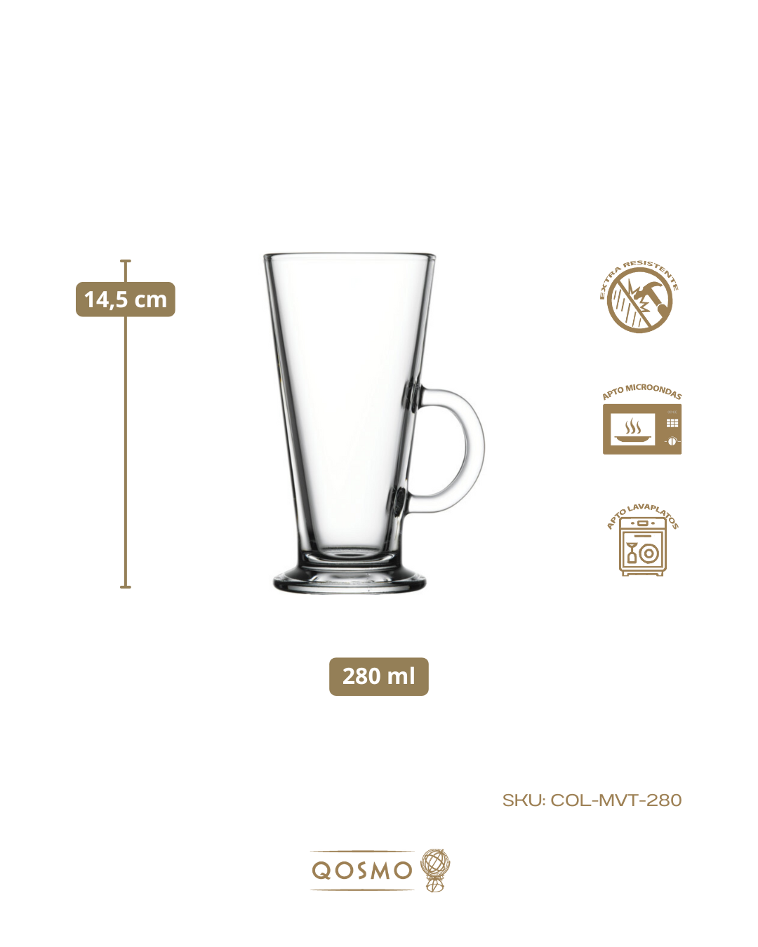 COLOMBIAN 250 ML | Mugs Glassware | Vidro Templado
