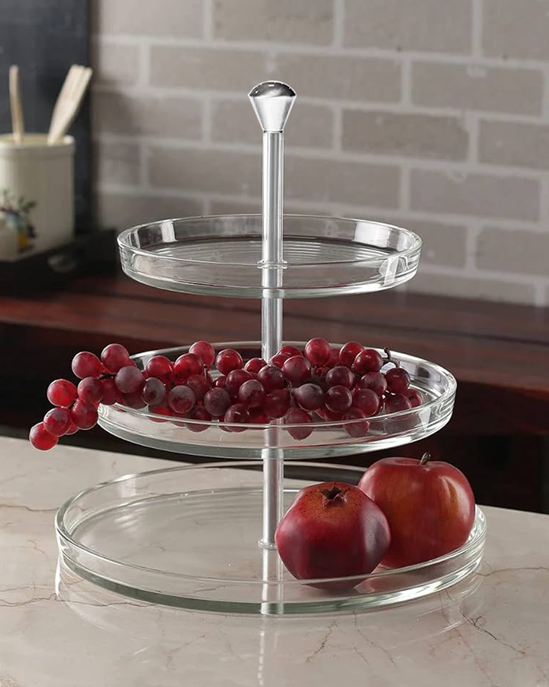 CRYSTAL RACK - 3 Niveles - Portabocaditos de cristal y acero