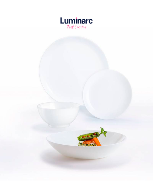 𝗗𝗜𝗪𝗔𝗟𝗜 - 𝗦𝗲𝘁 𝟭𝟵 𝗽𝗹𝗮𝘁𝗼𝘀 | Luminarc | Vajilla Blanca de Opaline