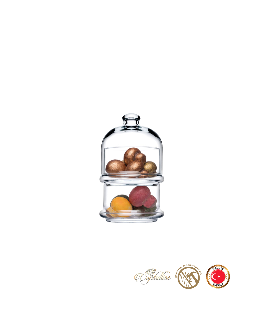 𝗠𝗜𝗡𝗜 𝗗𝗢𝗠𝗢 - 𝟮 𝗡𝗶𝘃𝗲𝗹𝗲𝘀 | Paşabahçe - Turquía | Bombonera apilable de 2 niveles