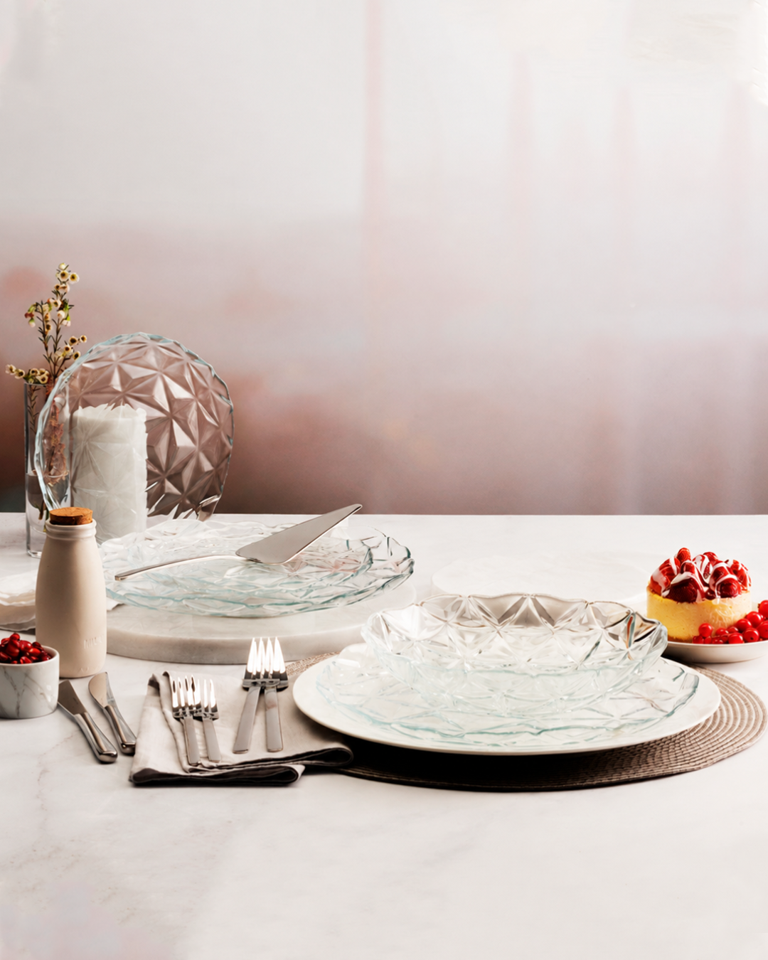 𝗘𝗦𝗧𝗥𝗘𝗟𝗟𝗔 - 𝗦𝗲𝘁 𝟭𝟮 𝗽𝗹𝗮𝘁𝗼𝘀 | Paşabahçe - Turquía | 6 Hondos 22 cm + 6 Tendidos 28 cm