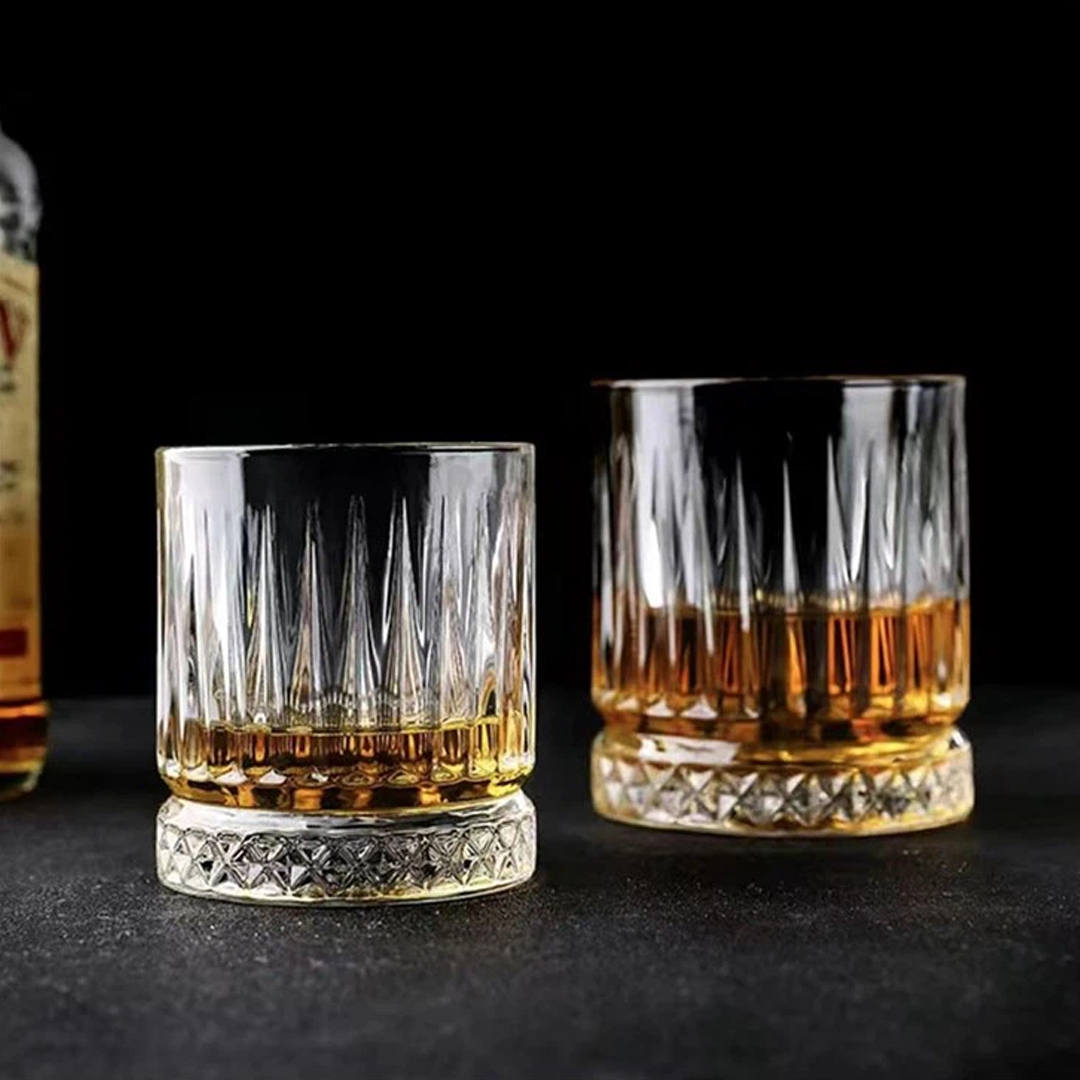 𝗘𝗧𝗘𝗥𝗡𝗔𝗟 𝟯𝟯𝟬 𝗺𝗹 | DOCENA Vasos Dof Whiskeros | Vidrio cristalino tallado.