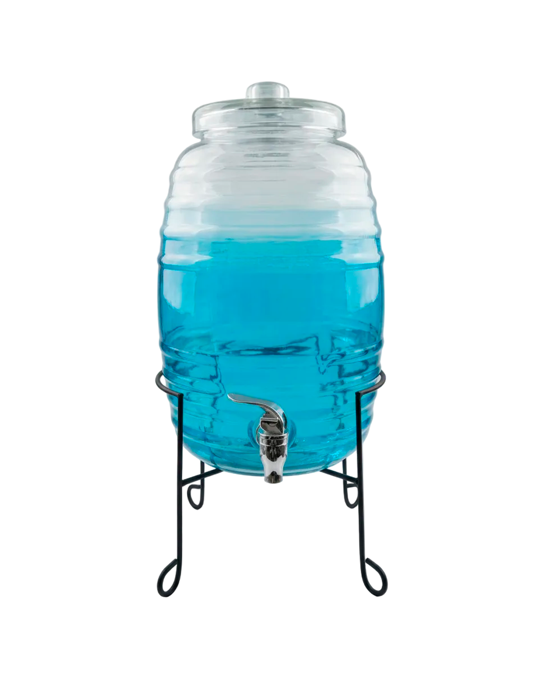 𝗕𝗮𝗿𝗿𝗲𝗹 𝗖𝗲𝗹𝗲𝘀𝘁𝗲 𝟭𝟬 𝗟𝘁𝘀. - Dispensador de vidrio con soporte de metal.