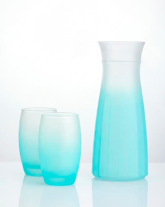 𝗙𝗥𝗢𝗦𝗧 𝗖𝗘𝗟𝗘𝗦𝗧𝗘 - 𝟯 𝗣𝗶𝗲𝘇𝗮𝘀 | Luminarc | 1 Jarra 1 lt. + 2 vasos 350 ml.