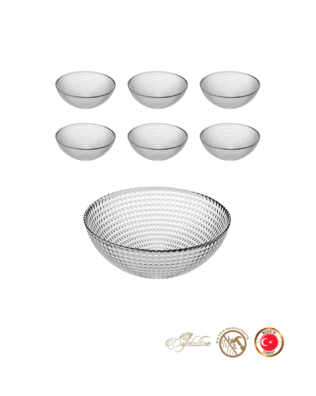 GEN BOWLS - 7 Piezas. 1 bolo grande + 6 bolos chicos | Pasabahce