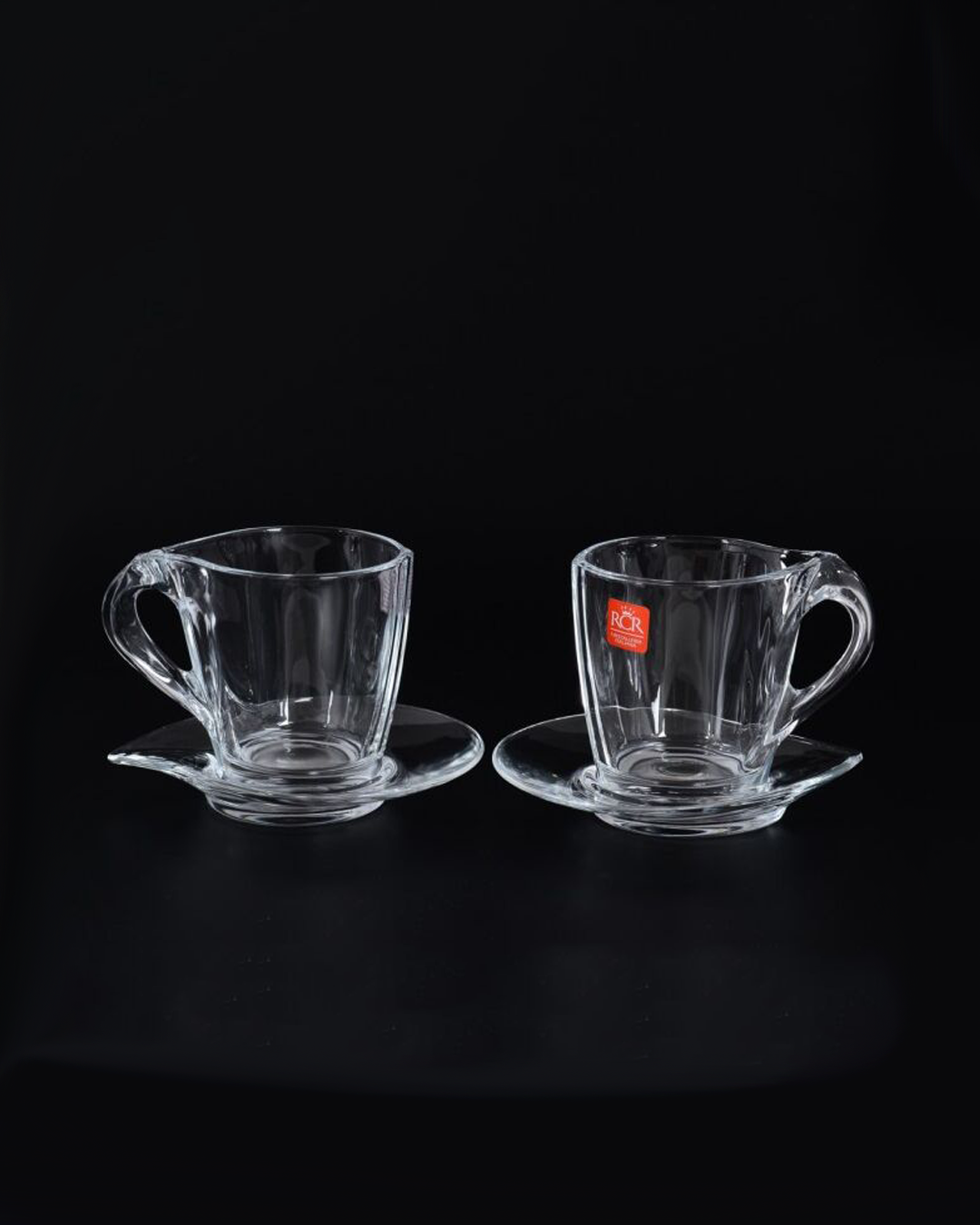 HAPPY CAPUCCINO 260 ml | Set 2 Tazas de Cristal + 2 platillos