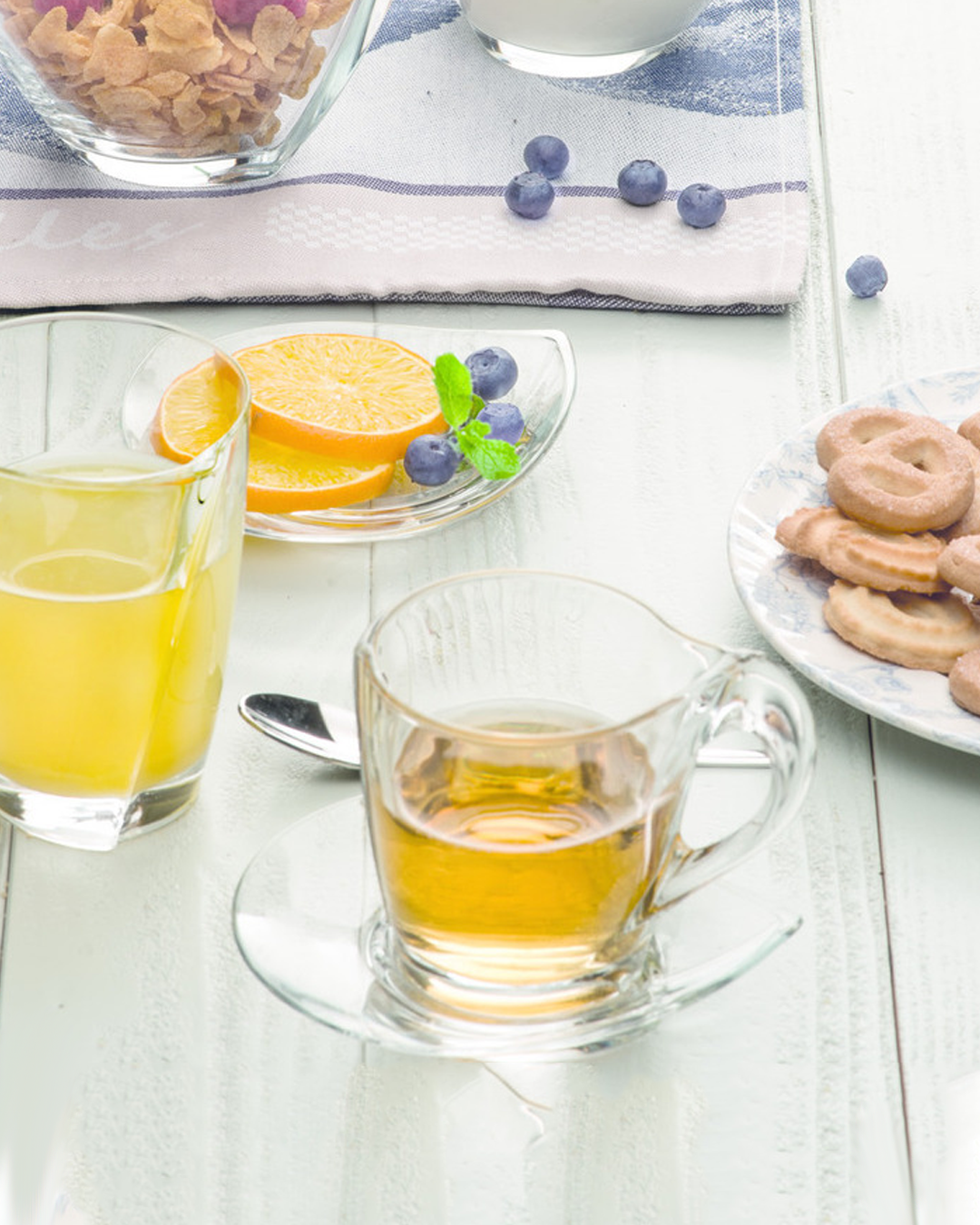 HAPPY CAPUCCINO 260 ml | Set 2 Tazas de Cristal + 2 platillos