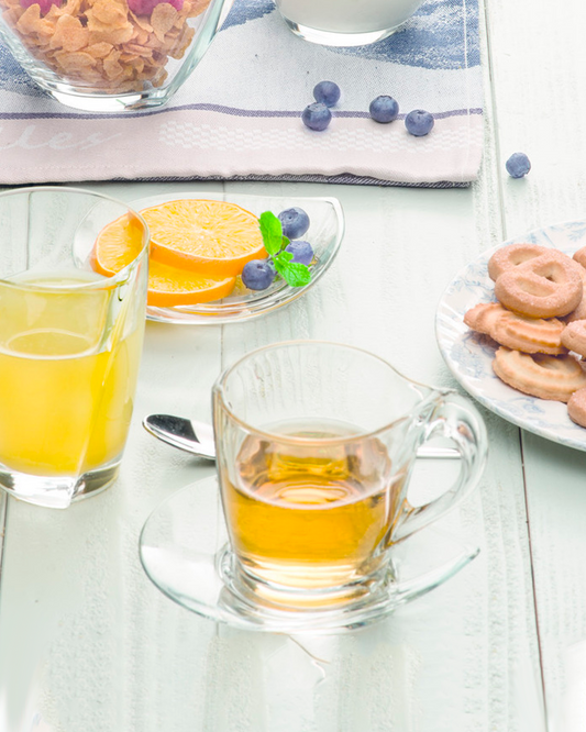 HAPPY CAPUCCINO 260 ml | Set 2 Tazas de Cristal + 2 platillos