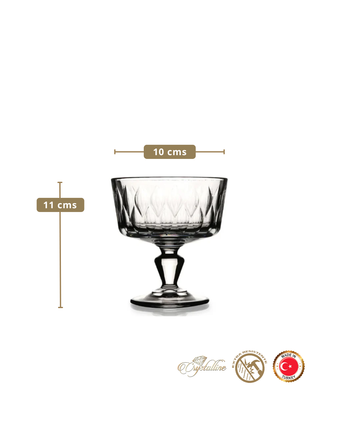 𝗟𝗘𝗔𝗙𝗬 - 𝗜𝗰𝗲 𝗖𝗿𝗲𝗮𝗺 𝗕𝗼𝘄𝗹 𝟮𝟲𝟬 𝗰𝗰 | Paşabahçe - Turquía | 6 Copas para Helado 260 ml