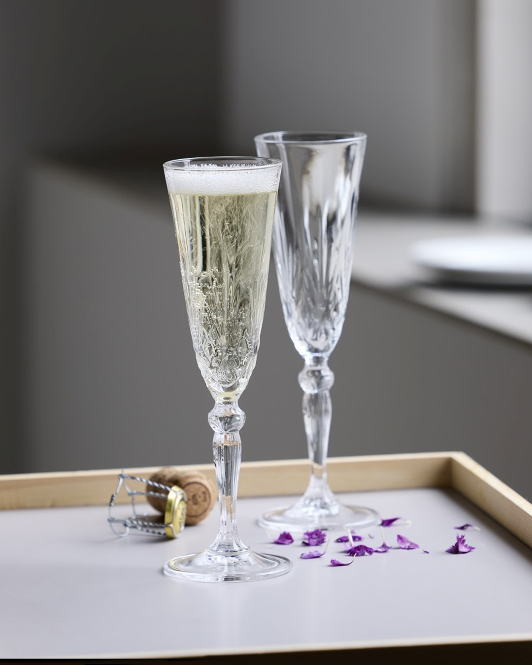 𝗠𝗘𝗟𝗢𝗗𝗜𝗔 - 𝗖𝗵𝗮𝗺𝗽𝗮𝗴𝗻𝗲 𝟭𝟲𝟬 𝗺𝗹 | 𝟲 𝗖𝗼𝗽𝗮𝘀 𝗙𝗹𝗮𝘂𝘁𝗮 | 𝗖𝗿𝗶𝘀𝘁𝗮𝗹 𝗧𝗮𝗹𝗹𝗮𝗱𝗼