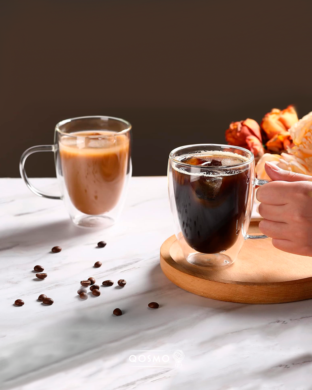 MUG TÉRMICO 350 ML | Doble Pared Borosilicato | Líneas Curvas