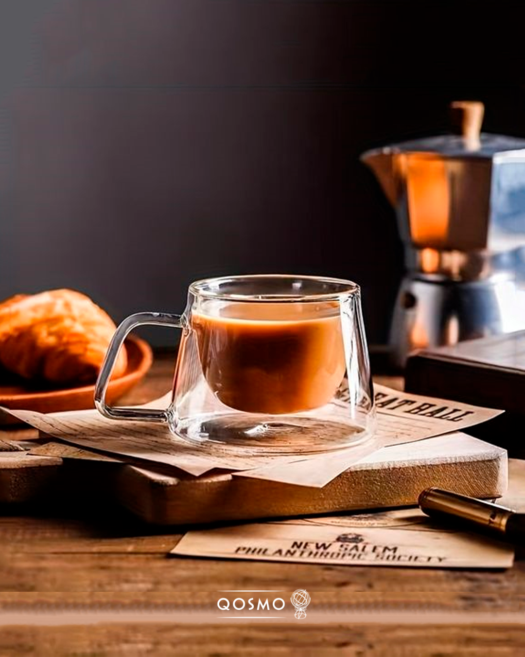 MUG TÉRMICO 300 ML | Doble Pared Borosilicato | Líneas Diagonales