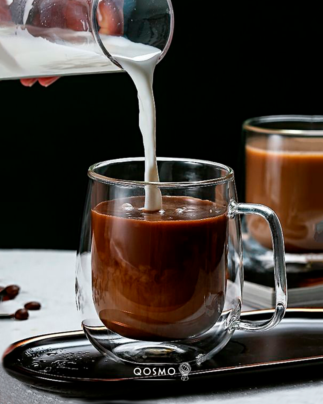 MUG TÉRMICO 300 ML | Doble Pared Borosilicato | Asa Semi Recta