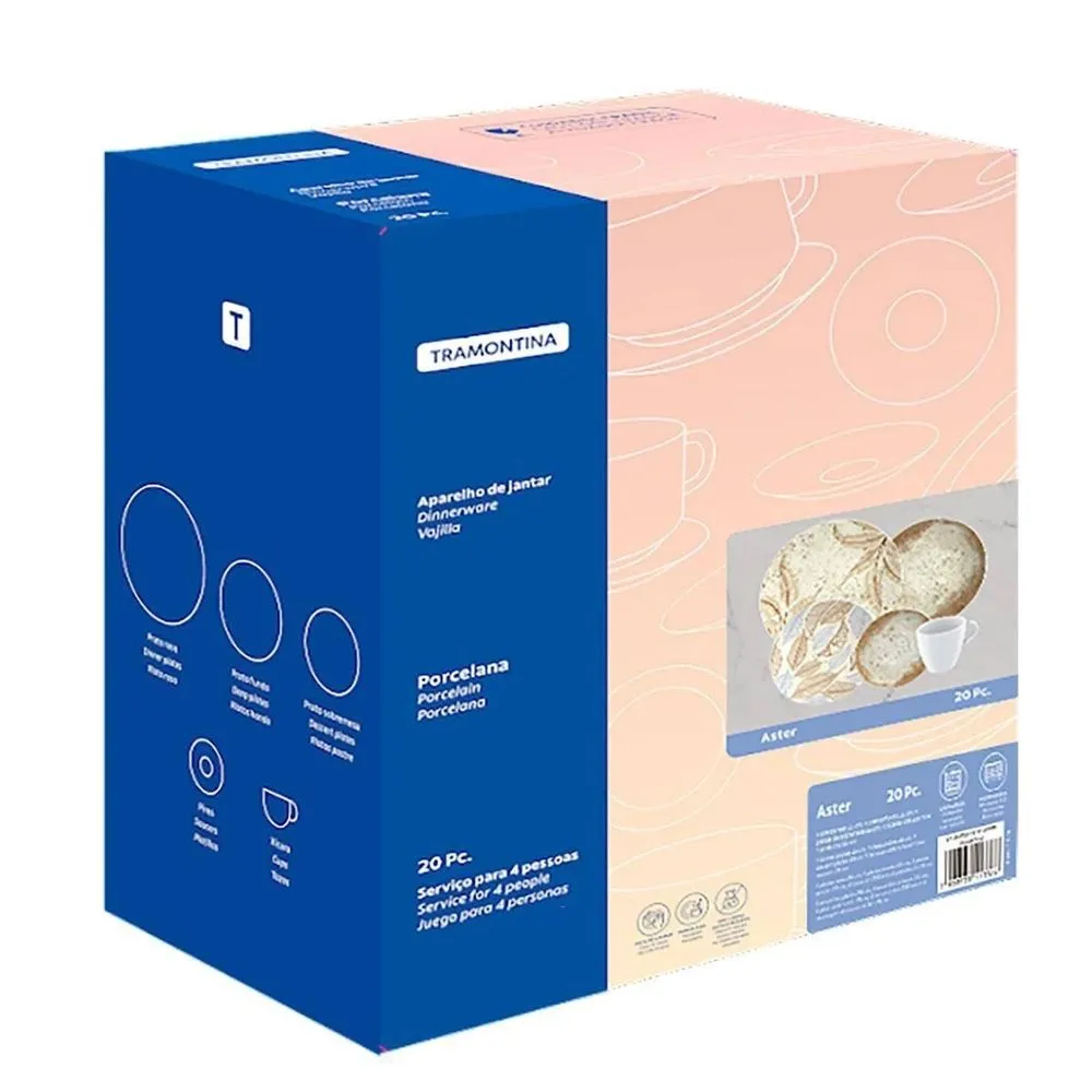 ROSE | Porcelana Tramontina | 20 Piezas - 4 Personas