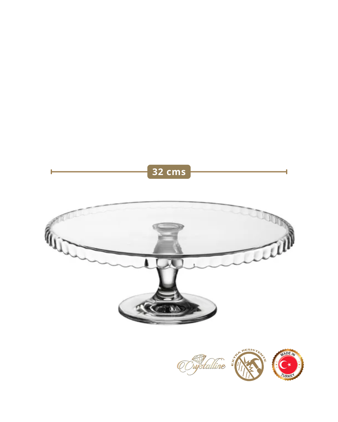 ROYAL IN 32 cms - Pedestal Portatortas de vidrio