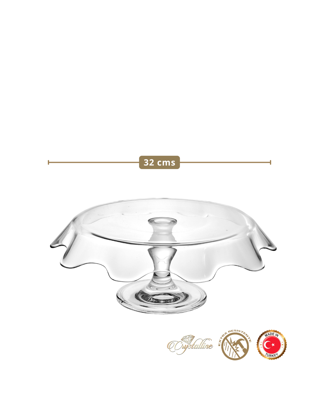 SPLASH IN 32 cms - Pedestal Portatortas de vidrio