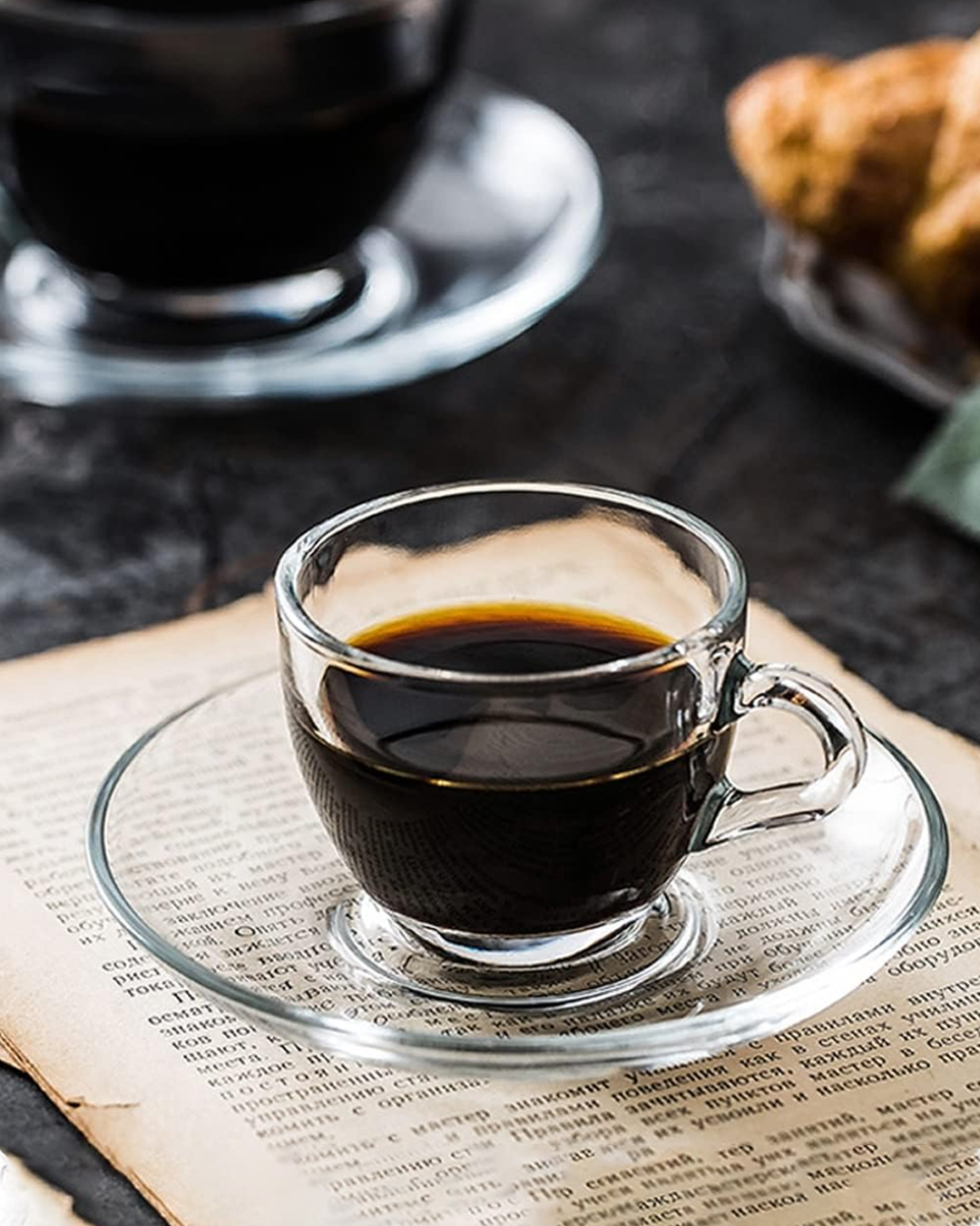 STAR 240 ML | Tazas con Plato en Vidrio Templado - Glassware