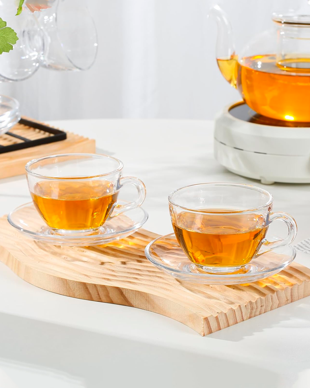 STAR 240 ML | Tazas con Plato en Vidrio Templado - Glassware