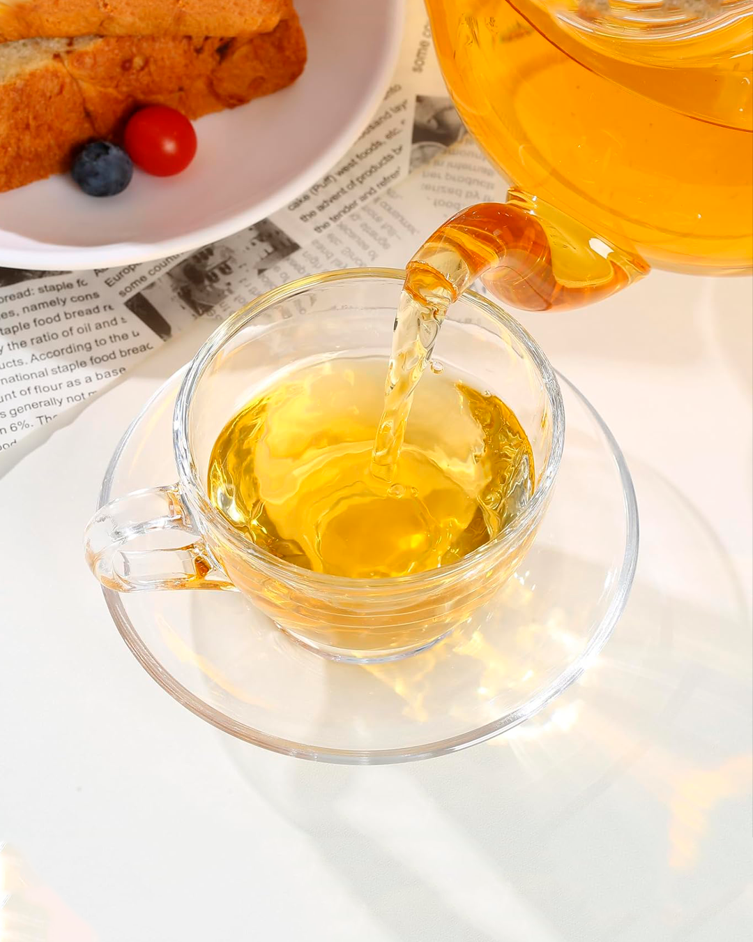 STAR 240 ML | Tazas con Plato en Vidrio Templado - Glassware