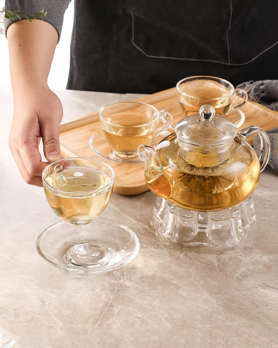 STAR 240 ML | Tazas con Plato en Vidrio Templado - Glassware