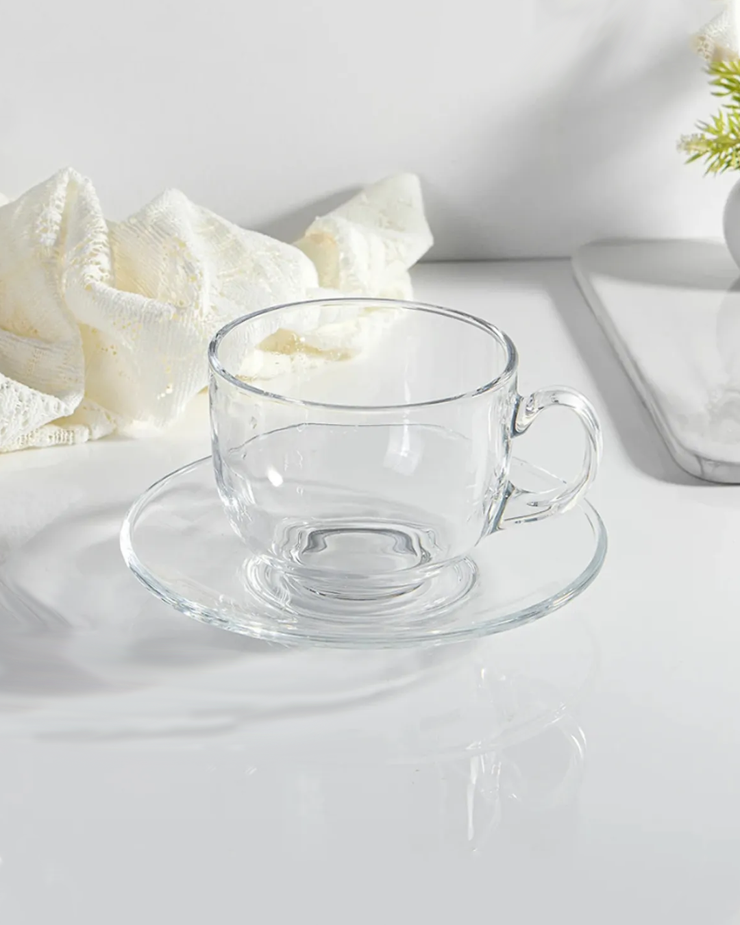 BIG STAR 420 ML | Tazas Grandes con Platos - Glassware - Vidrio Templado