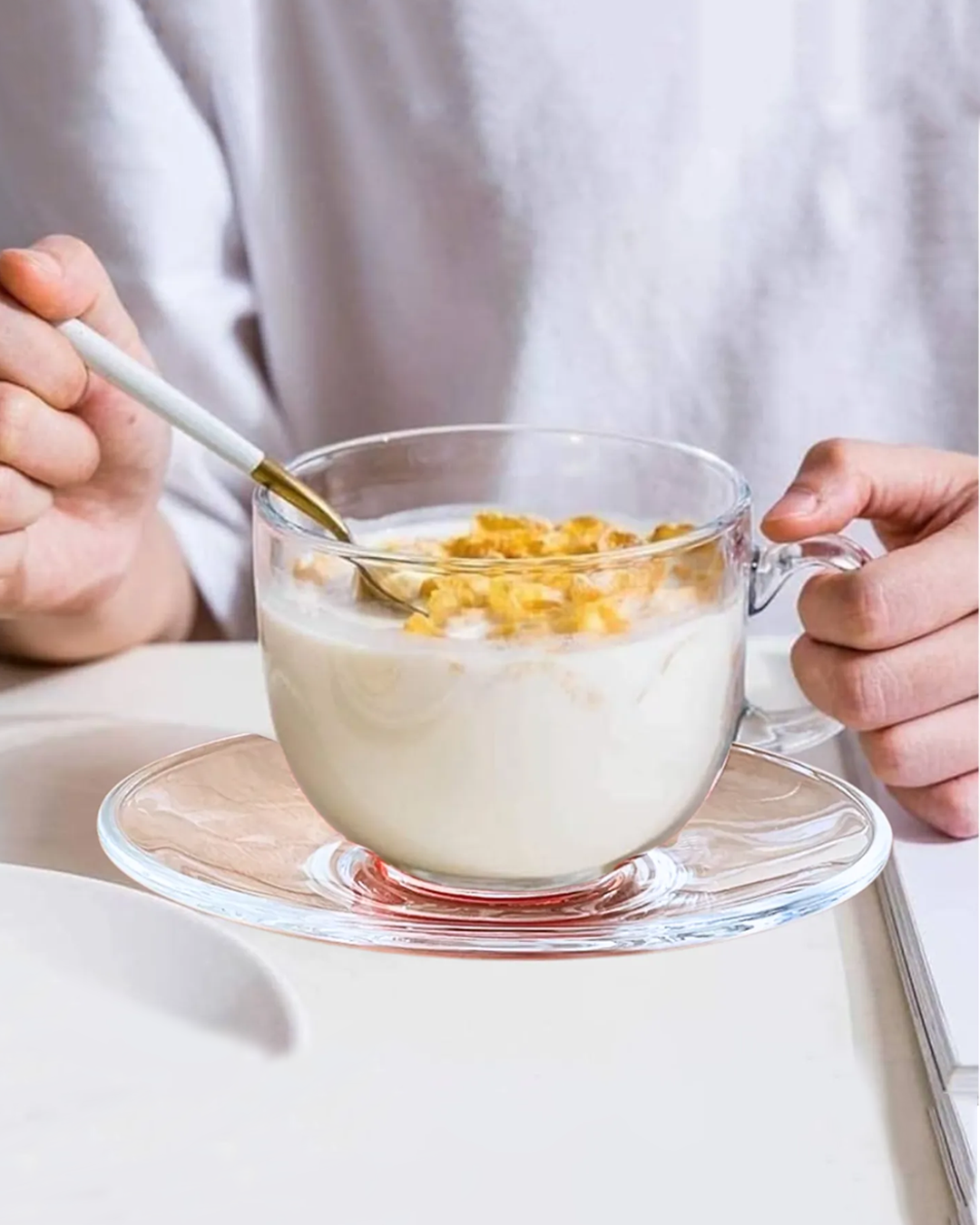 BIG STAR 420 ML | Tazas Grandes con Platos - Glassware - Vidrio Templado