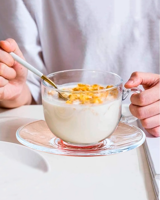 BIG STAR 420 ML | Tazas Grandes con Platos - Glassware - Vidrio Templado