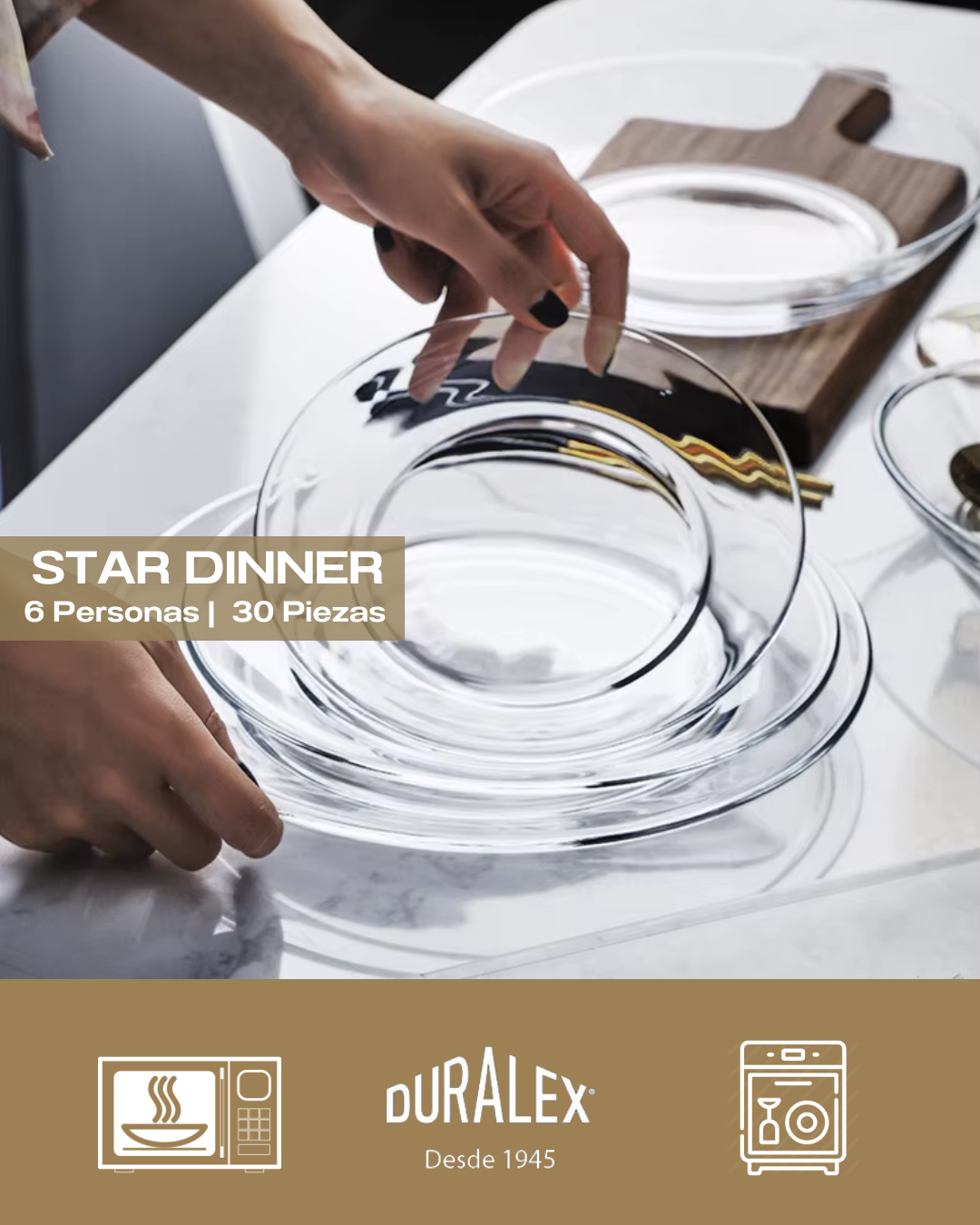 STAR DINNER - DURALEX - 30 Piezas | 6 Personas