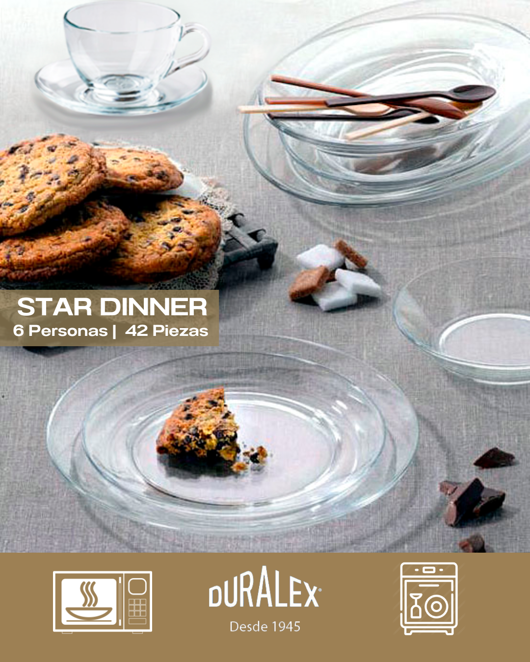 STAR DINNER - DURALEX - 42 Piezas | 6 Personas