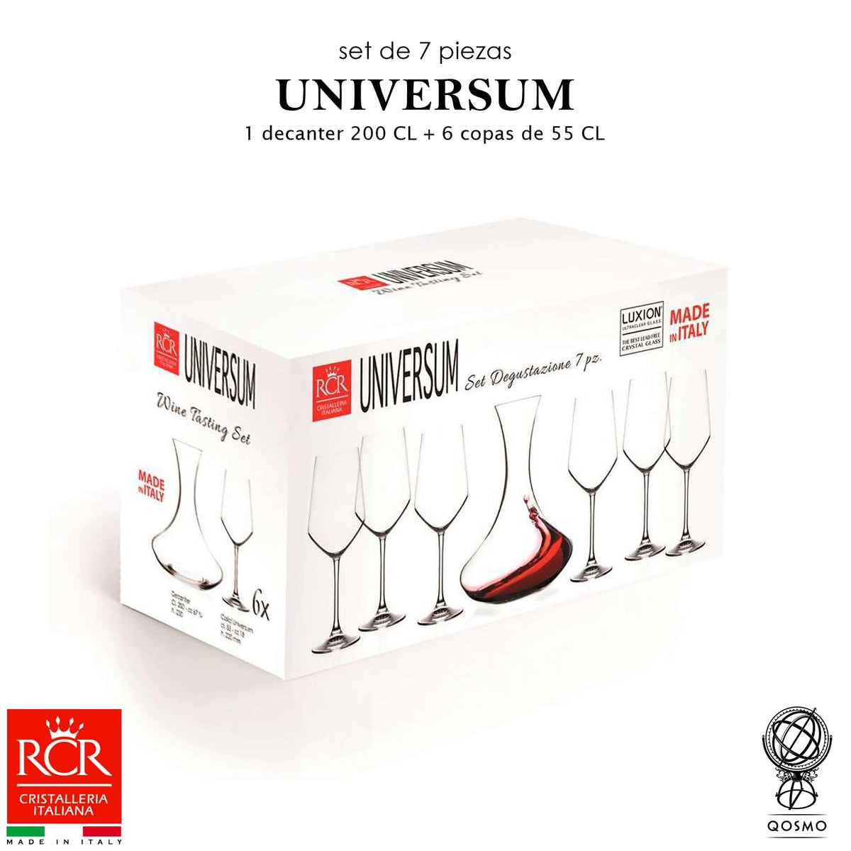 𝗨𝗡𝗜𝗩𝗘𝗥𝗦𝗨𝗠 - 𝗦𝗘𝗧 𝗗𝗘𝗖𝗔𝗡𝗧𝗘𝗥 𝗬 𝗖𝗢𝗣𝗔𝗦 | RCR - Cristalleria Italiana