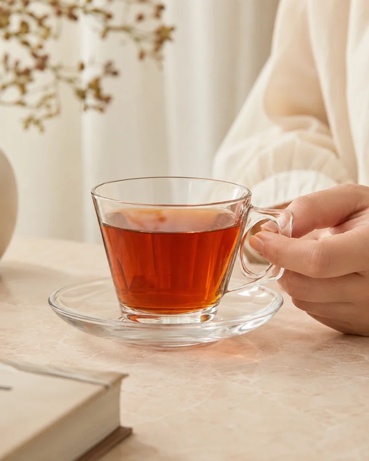 𝗩𝗘𝗟𝗔 𝟭𝟵𝟱 𝗺𝗹 - 𝗦𝗲𝘁 𝟭𝟮 𝗽𝗶𝗲𝘇𝗮𝘀 | Pasabahçe - Turquía | 6 Tazas + 6 Platillos