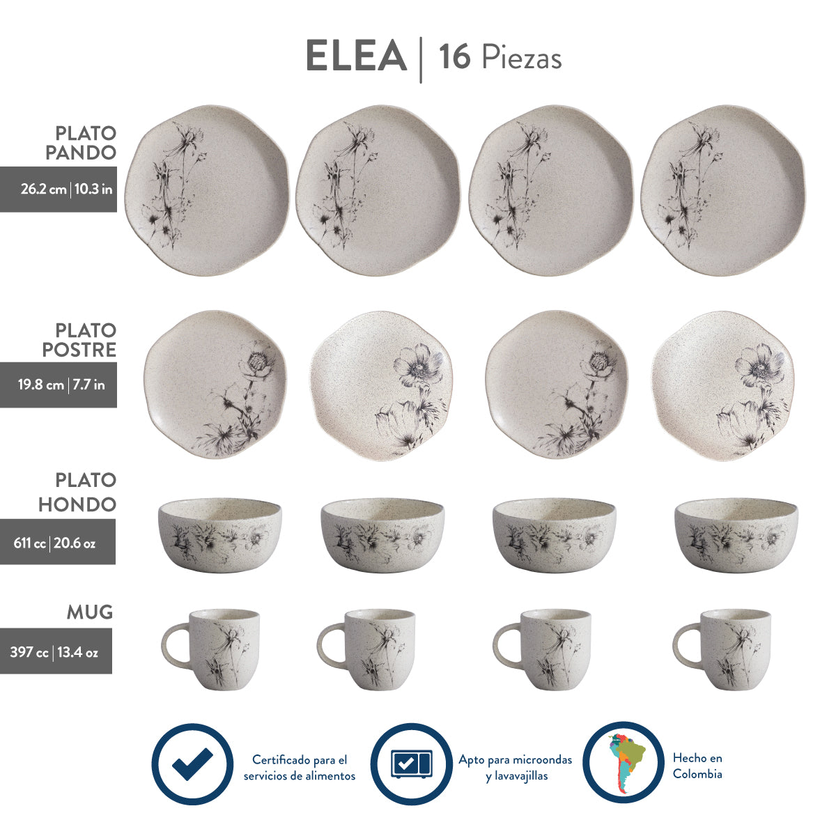 AZALEA | CORONA | 16 Piezas - 4 Personas